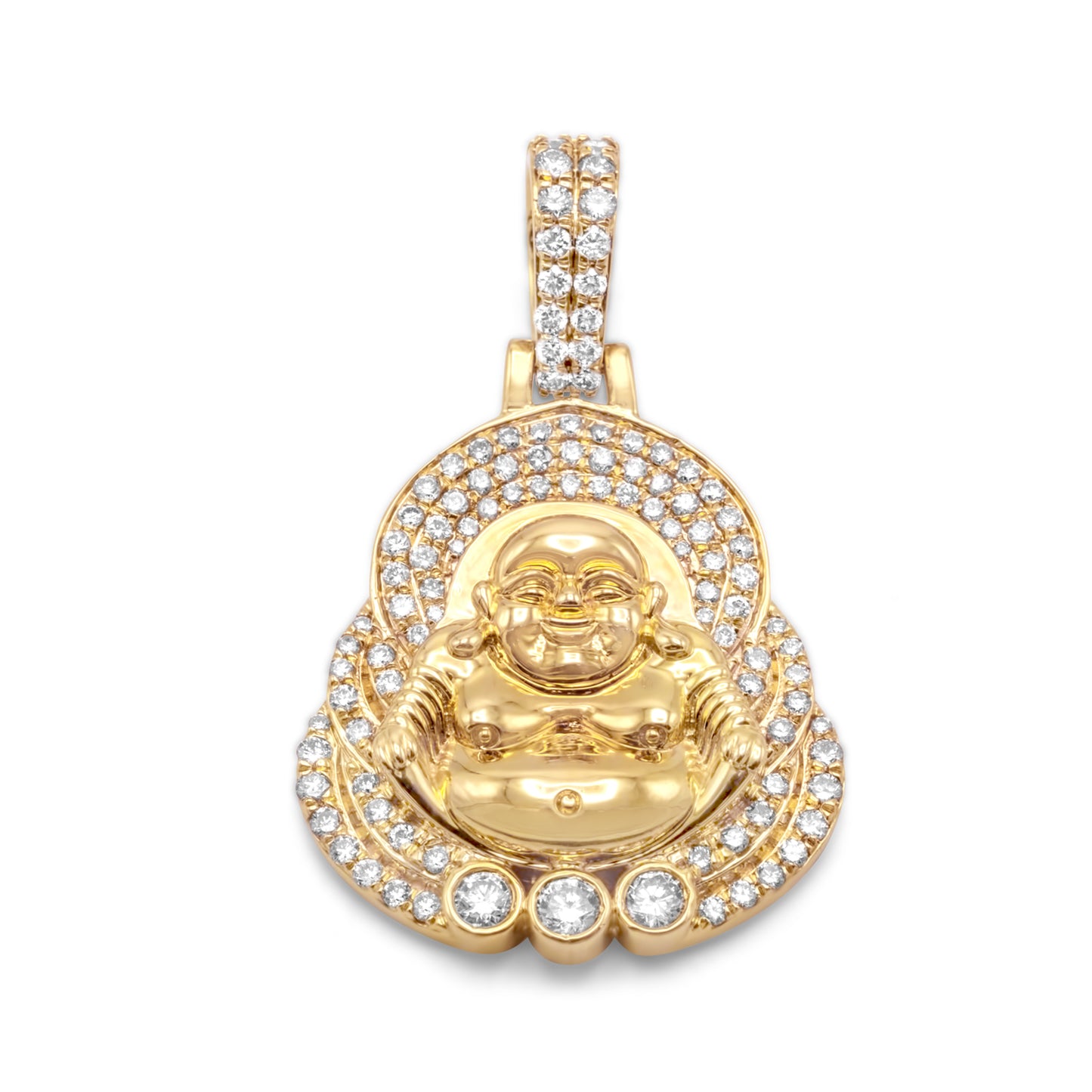 10k Yellow Gold Buddha Diamond 1.92ctw