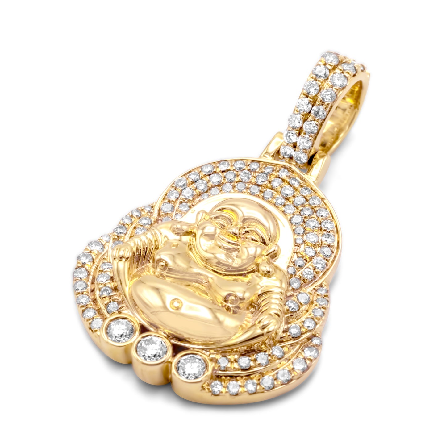 10k Yellow Gold Buddha Diamond 1.92ctw