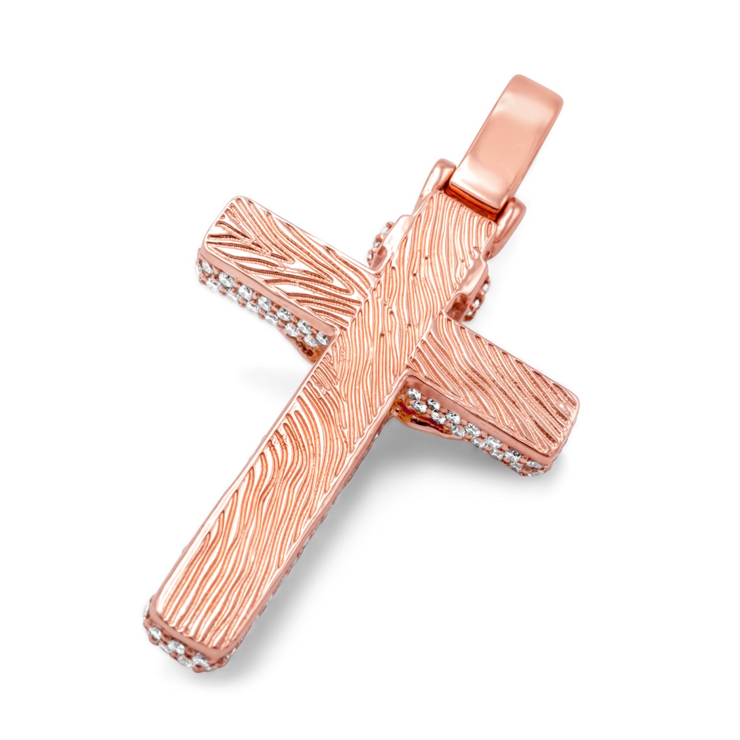 14k Rose Gold Cross Pendant 1.68ctw