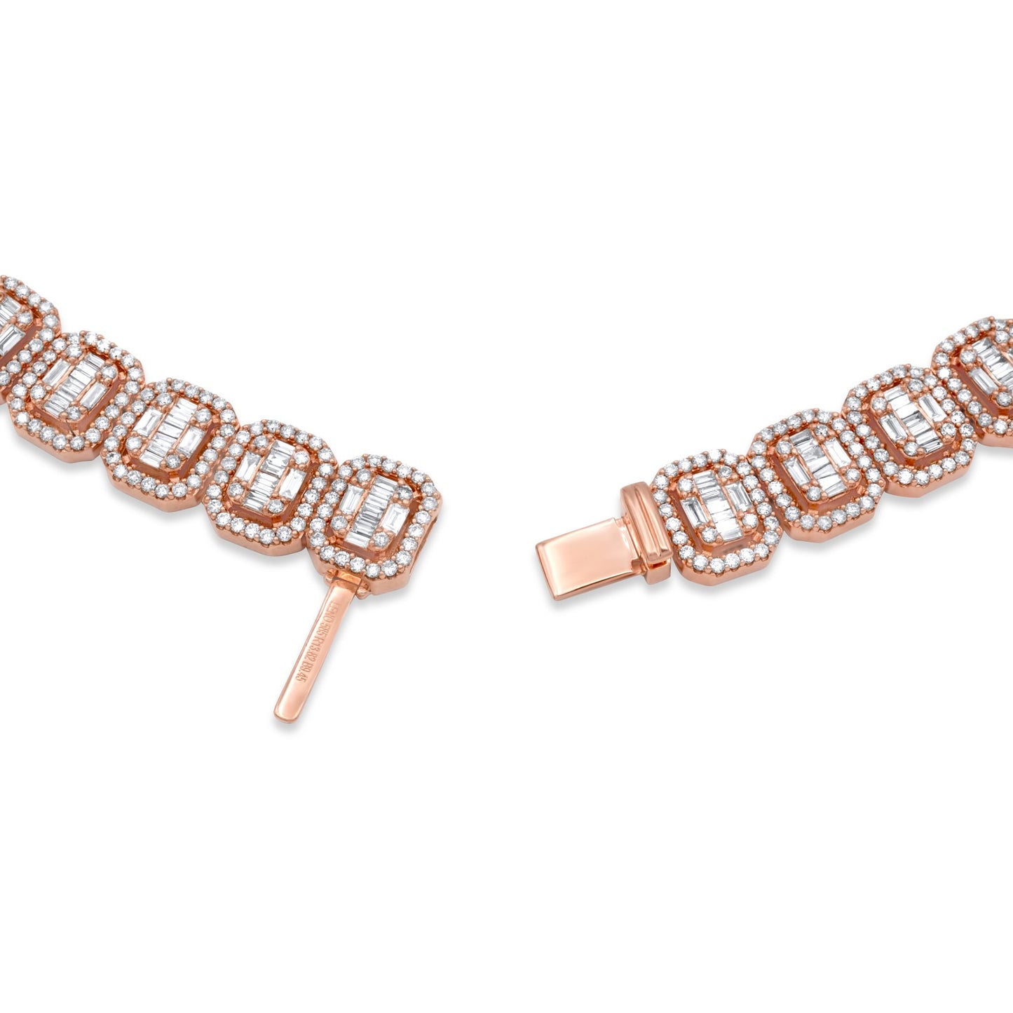 14k Rose Gold Baguette Diamond Chain 30.38 ctw