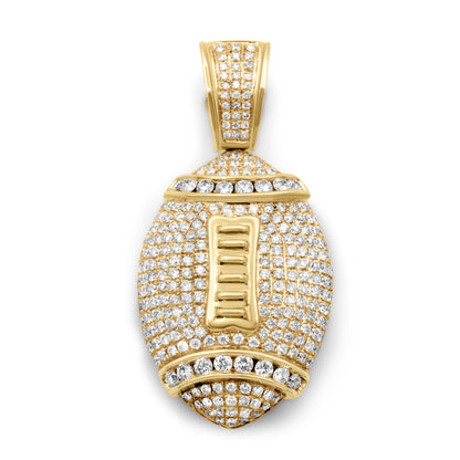 14k Yellow Gold Football Diamond Pendant 4.58ctw