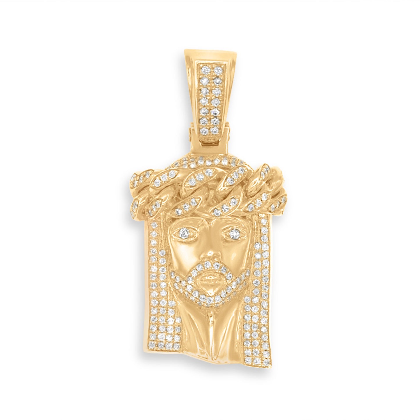 14k Solid Gold Diamond Jesus Head 3.25ctw