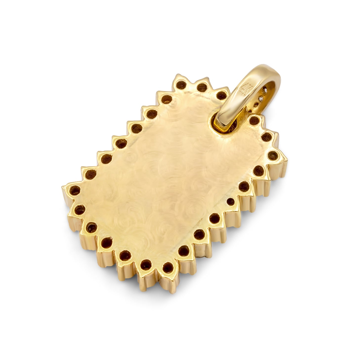 14k Solid Gold Diamond Dog Tag 3.50ctw