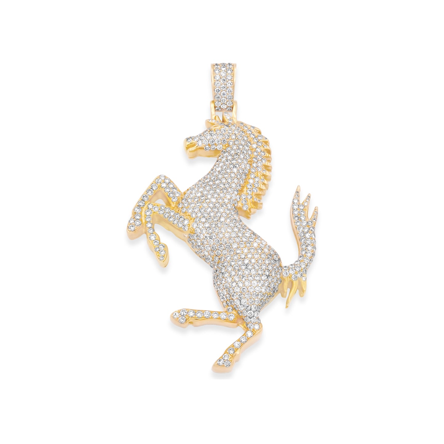 14k Yellow Gold Stallion Pendant 5.80ctw