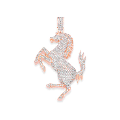 14k Rose Gold Stallion Pendant 5.80ctw