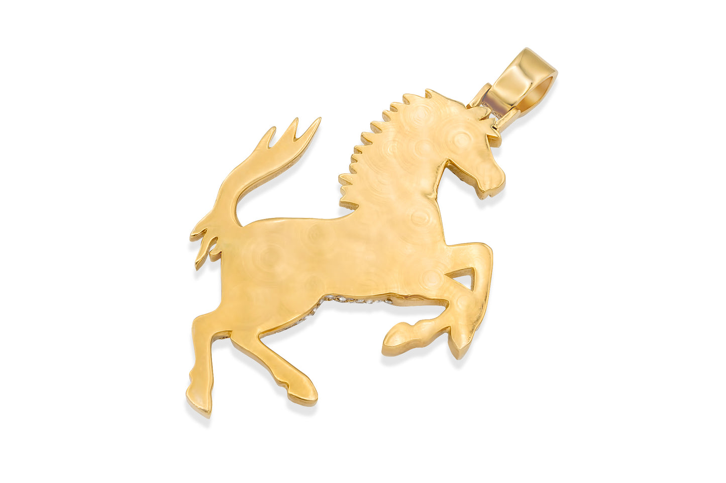 14k Yellow Gold Stallion Pendant 5.80ctw