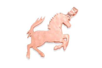 14k Rose Gold Stallion Pendant 5.80ctw