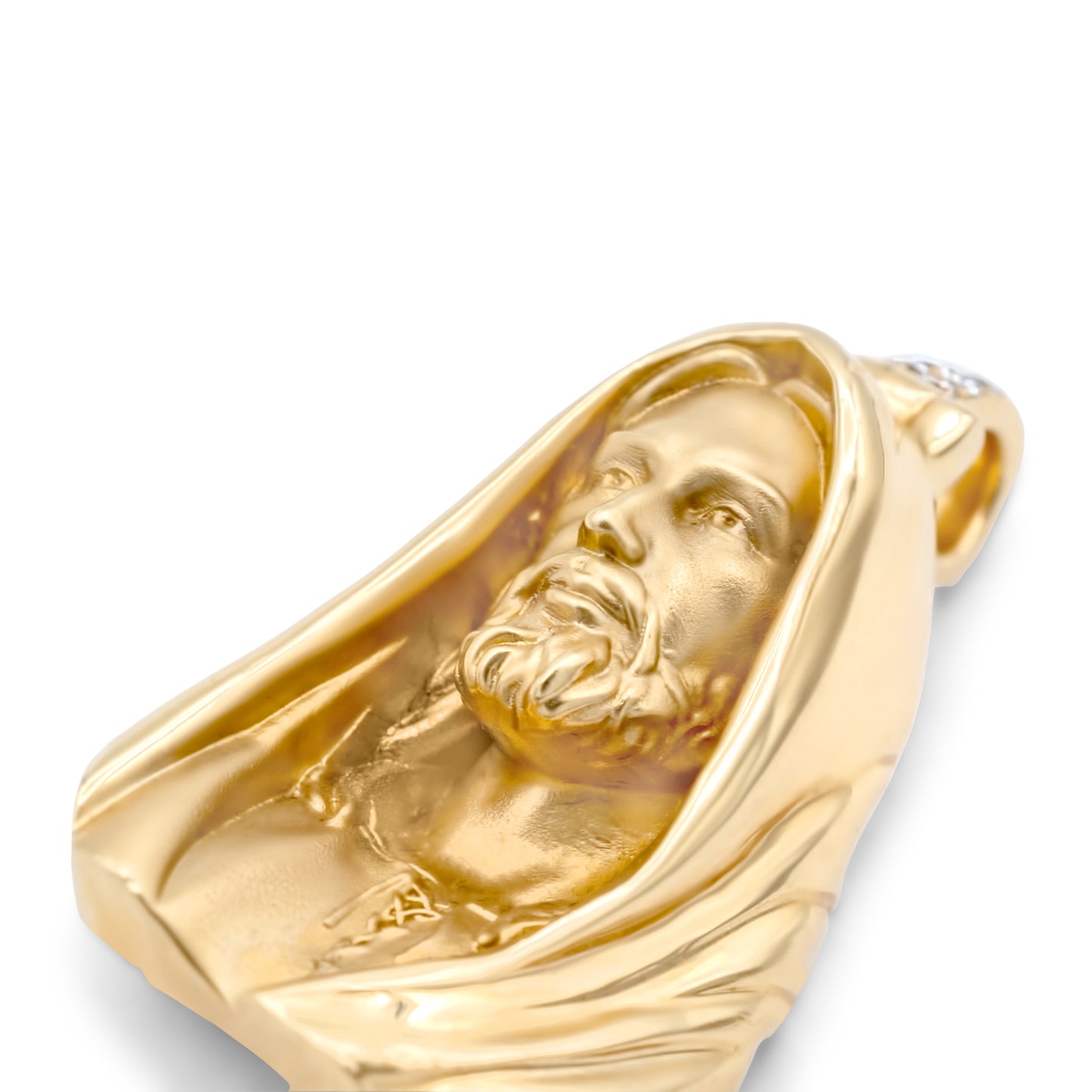 14k Solid Yellow Gold Jesus Head