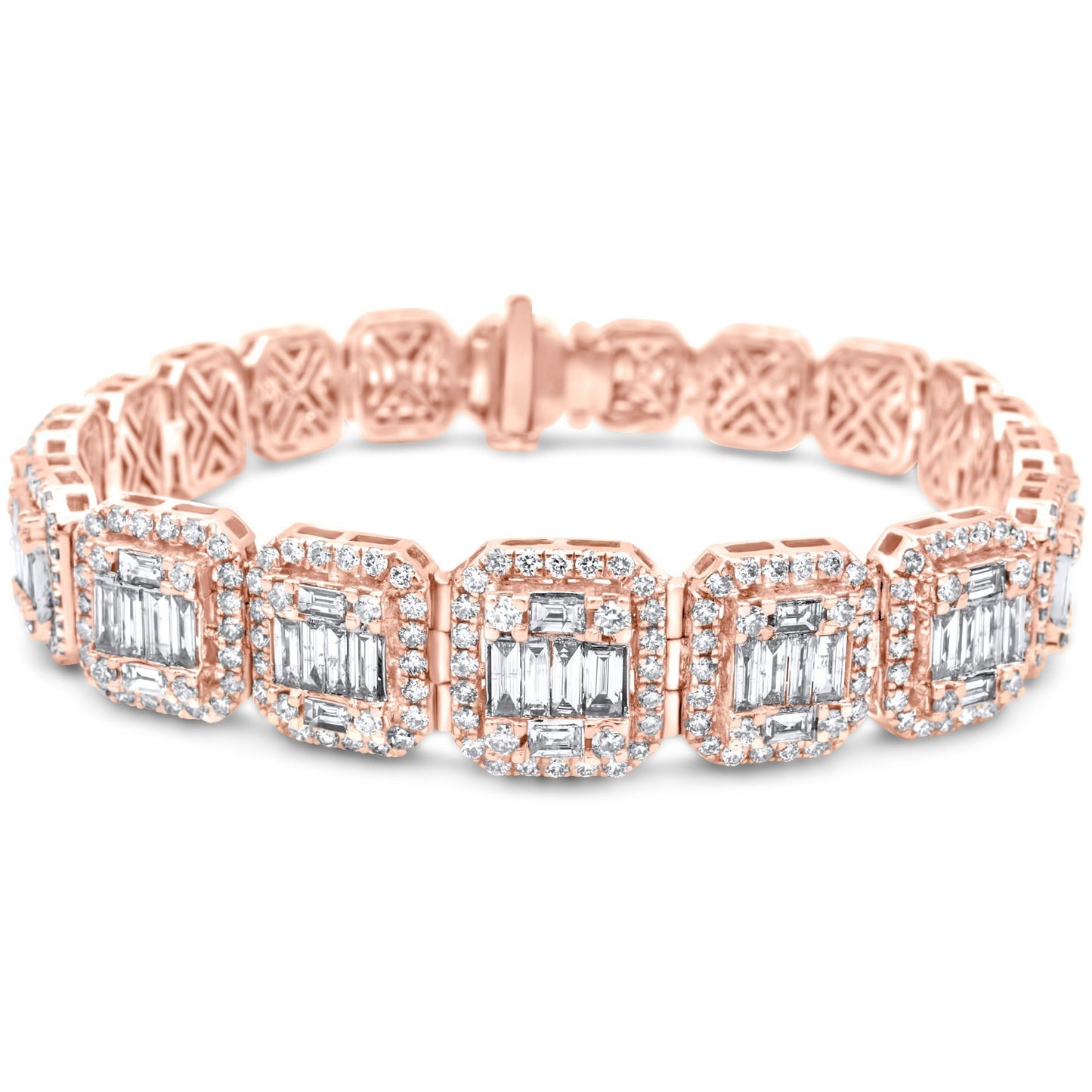 14k Rose Gold Baguette Bracelet