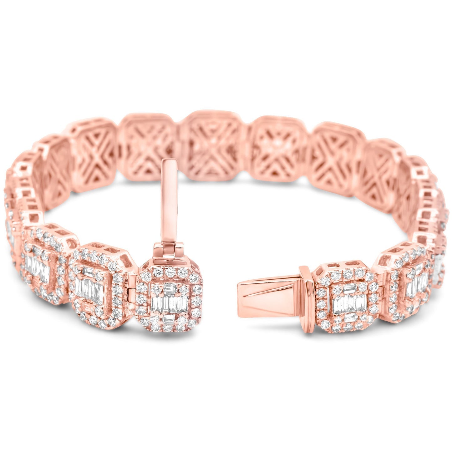 14k Rose Gold Baguette Bracelet