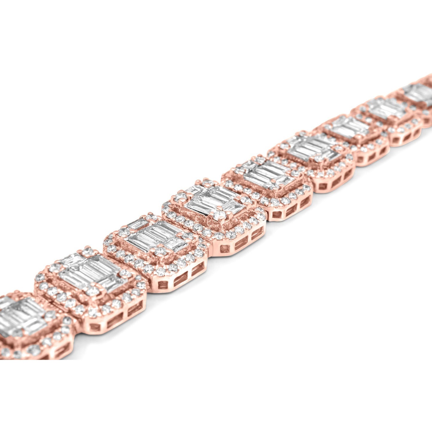 14k Rose Gold Baguette Bracelet