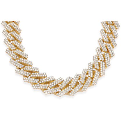 14k Solid Yellow Gold Diamond Cuban Chain 34.25ctw