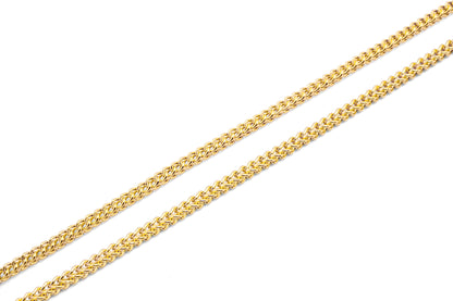 14K Solid Gold Hollow Franco Chain 2.5mm