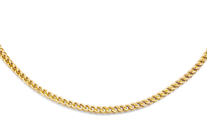 14K Yellow Gold Hollow Franco Chain 3mm