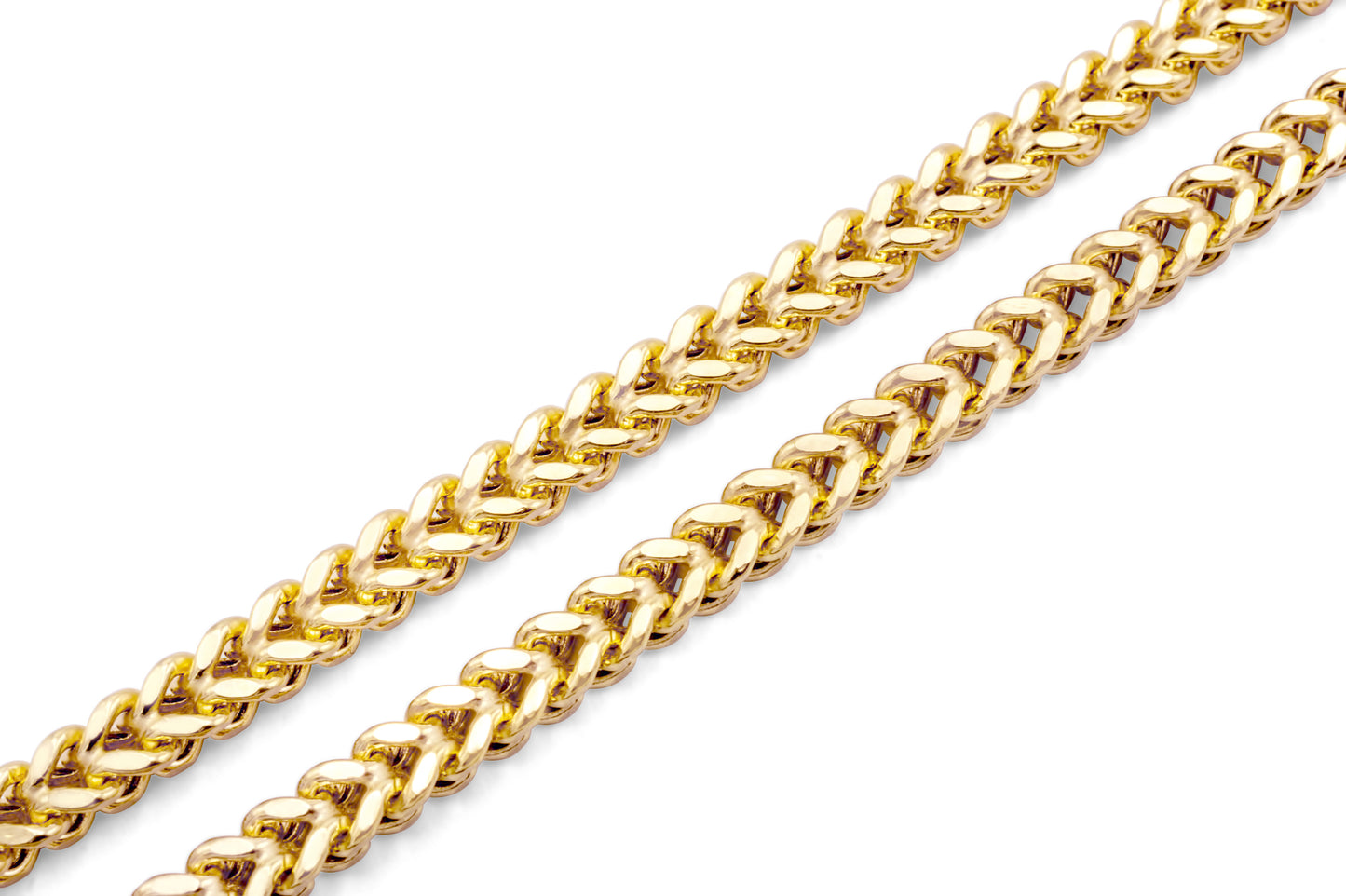 14K Yellow Gold Hollow Franco Chain 4mm