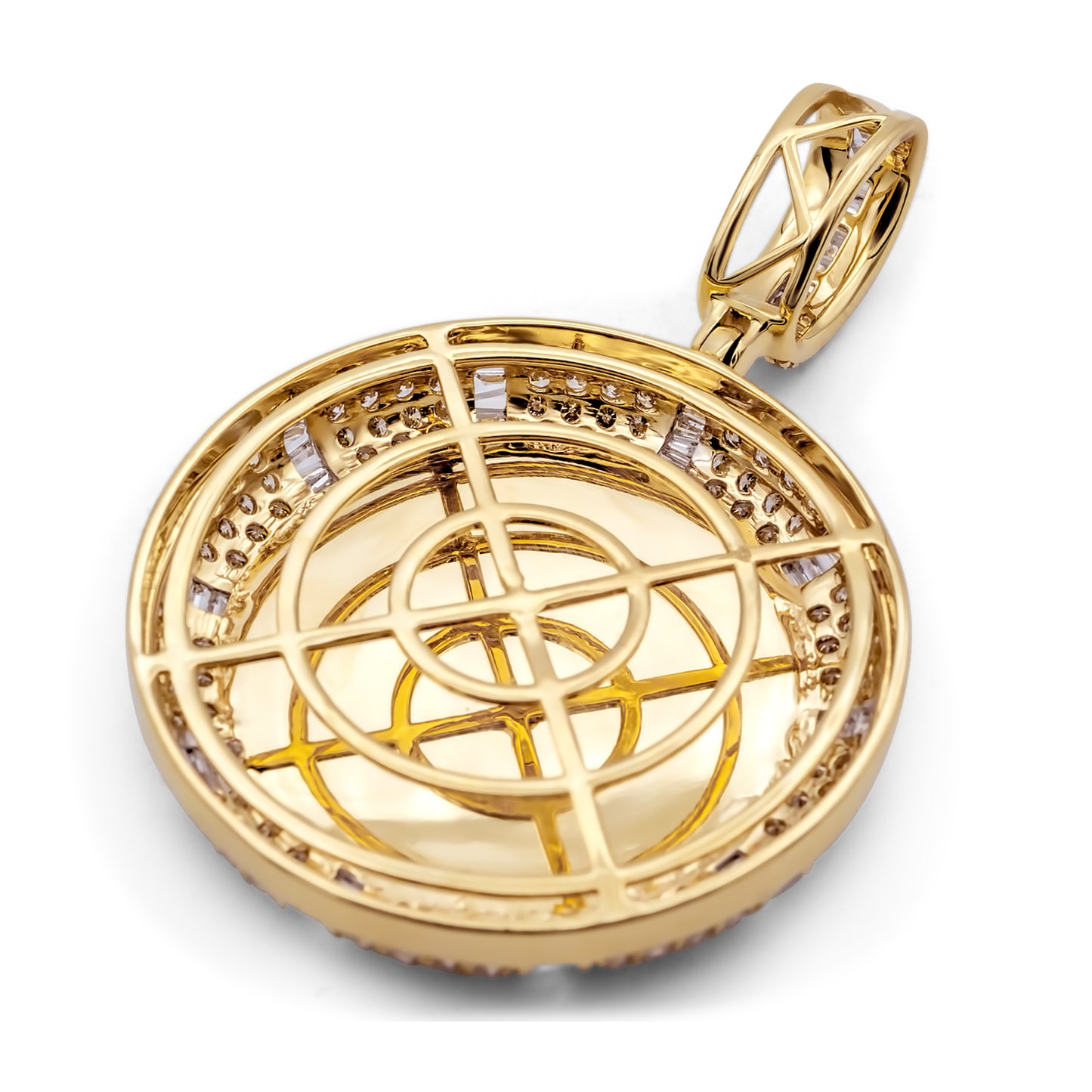 14K Yellow Gold Diamond Picture Pendant 2.19ctw