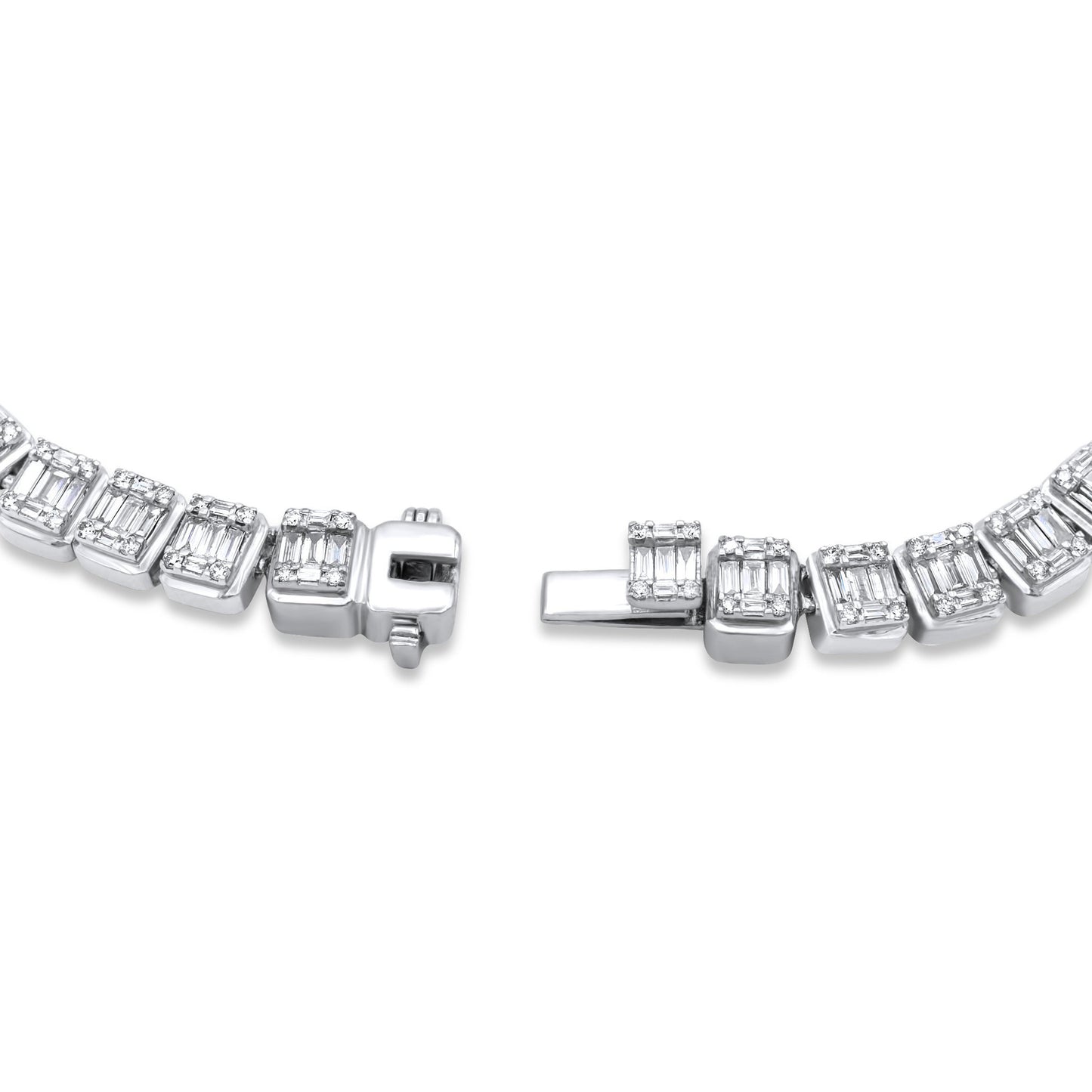 14k White Gold Baguette Diamond Chain 15.47 ctw