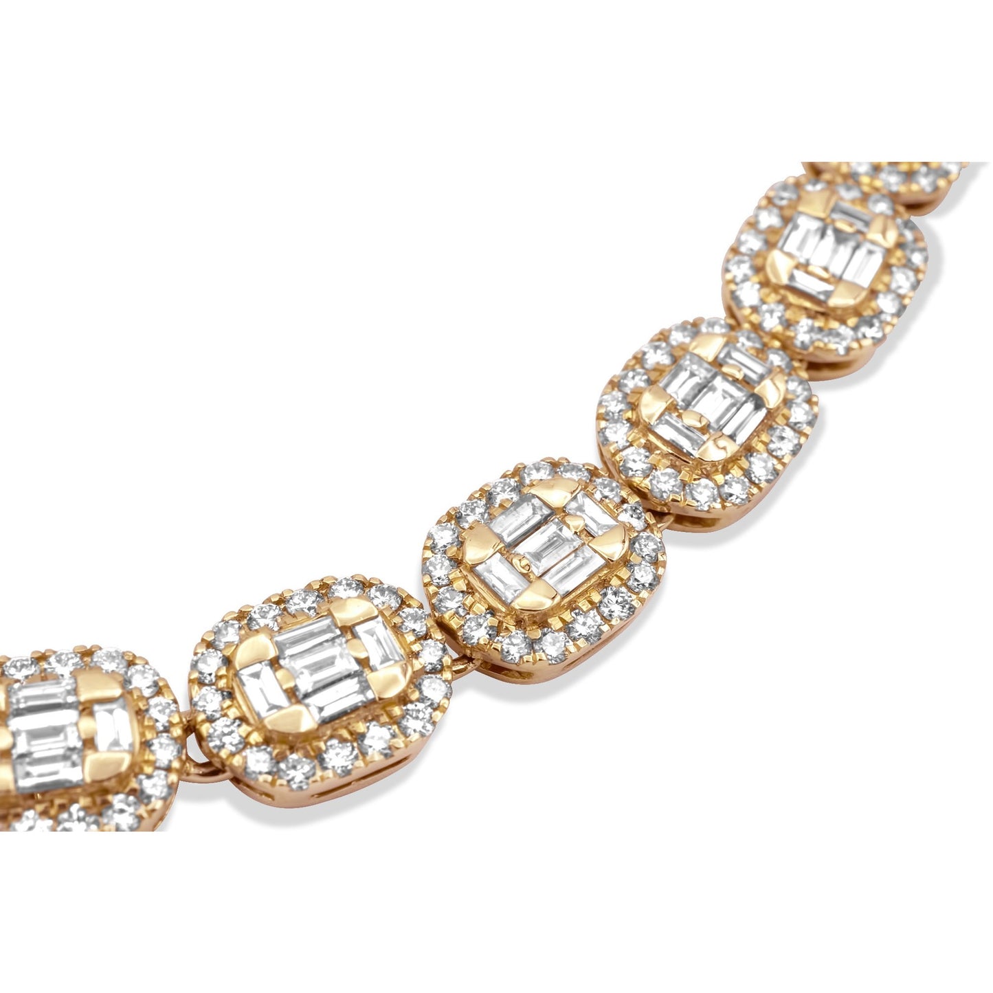 14k Solid Gold Baguette Diamond Chain 18.05ctw