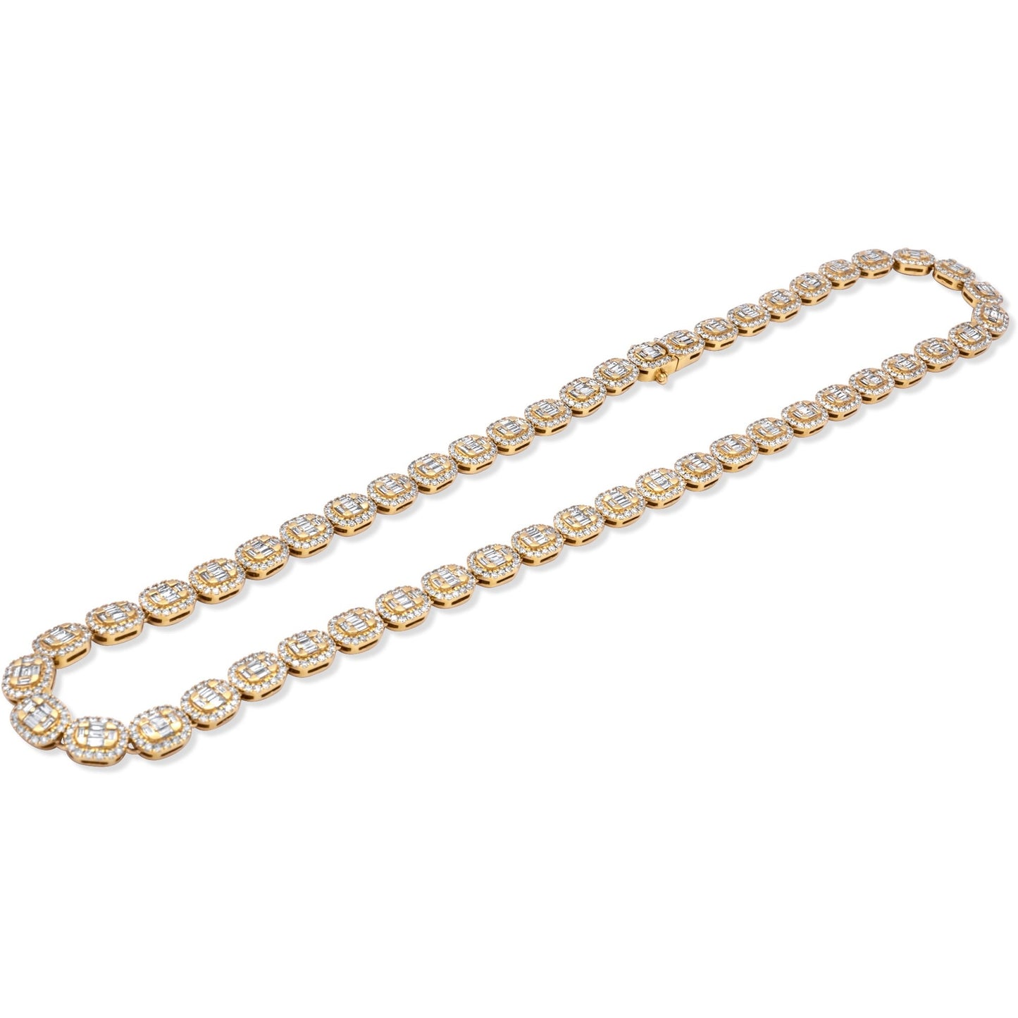 14k Solid Gold Baguette Diamond Chain 18.05ctw