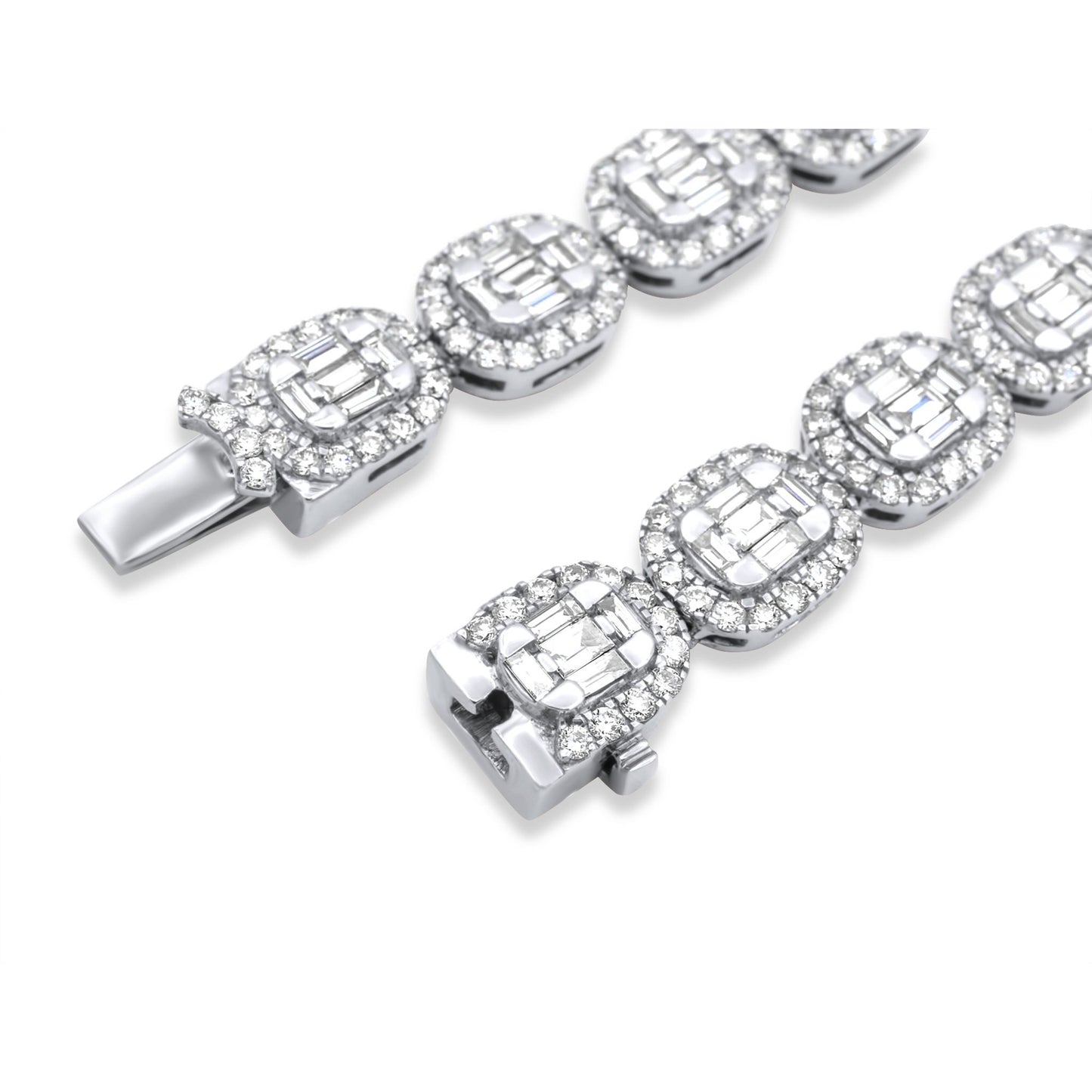 14k White Gold Baguette Diamond Chain 18.05 ctw