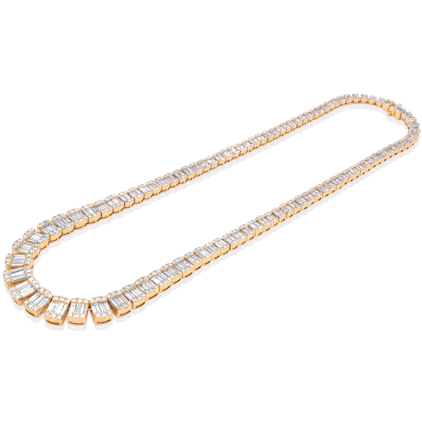 14k Yellow Gold Baguette Chain 30.38 ctw