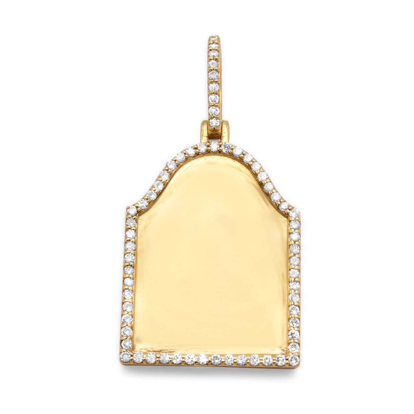 10K Yellow Gold Tombstone Diamond Picture Pendant 0.40Ctw