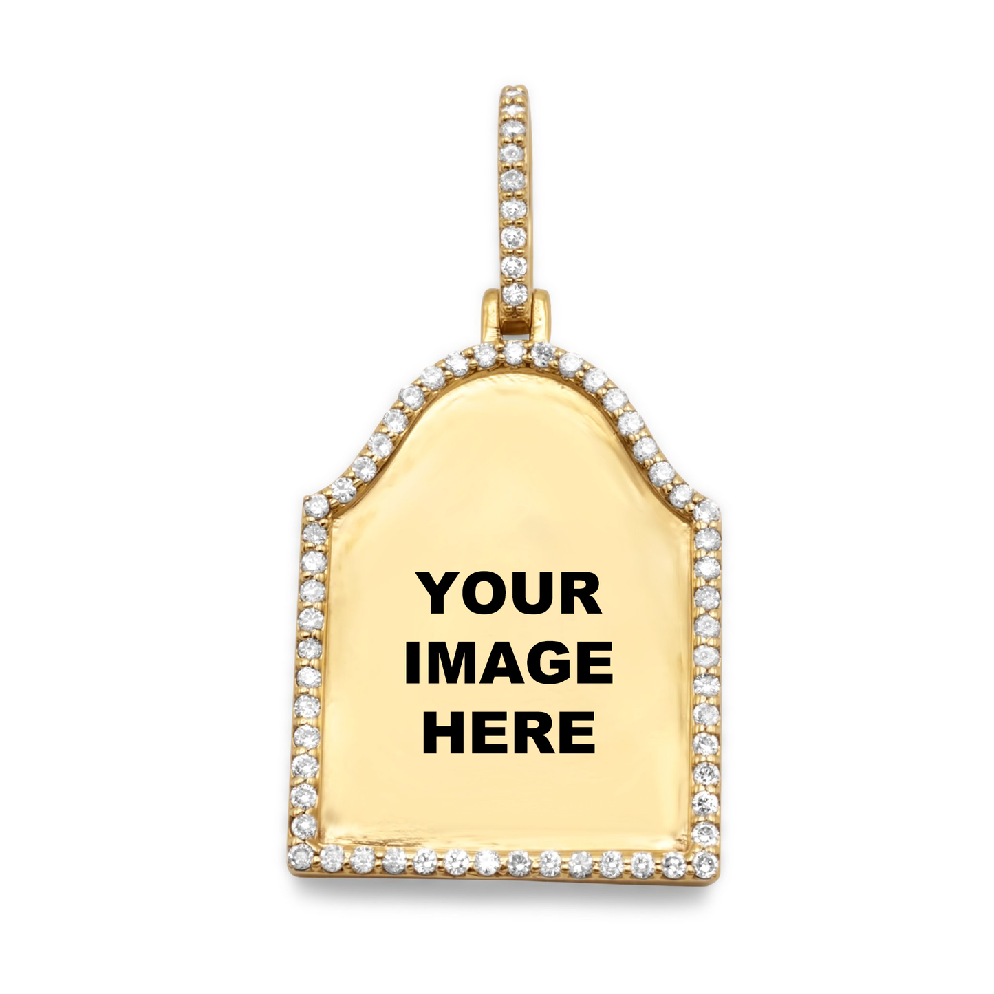 10K Yellow Gold Tombstone Picture Pendant 0.40Ctw