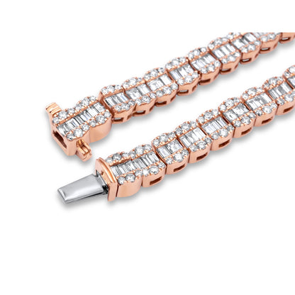 14k Rose Gold Diamond Baguette Chain 30.38 ctw