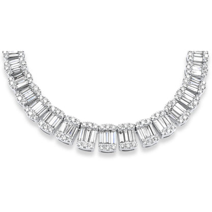 14k White Gold Baguette Chain 30.38 ctw