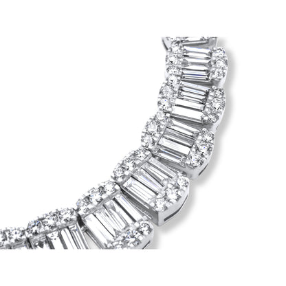 14k White Gold Baguette Chain 30.38 ctw