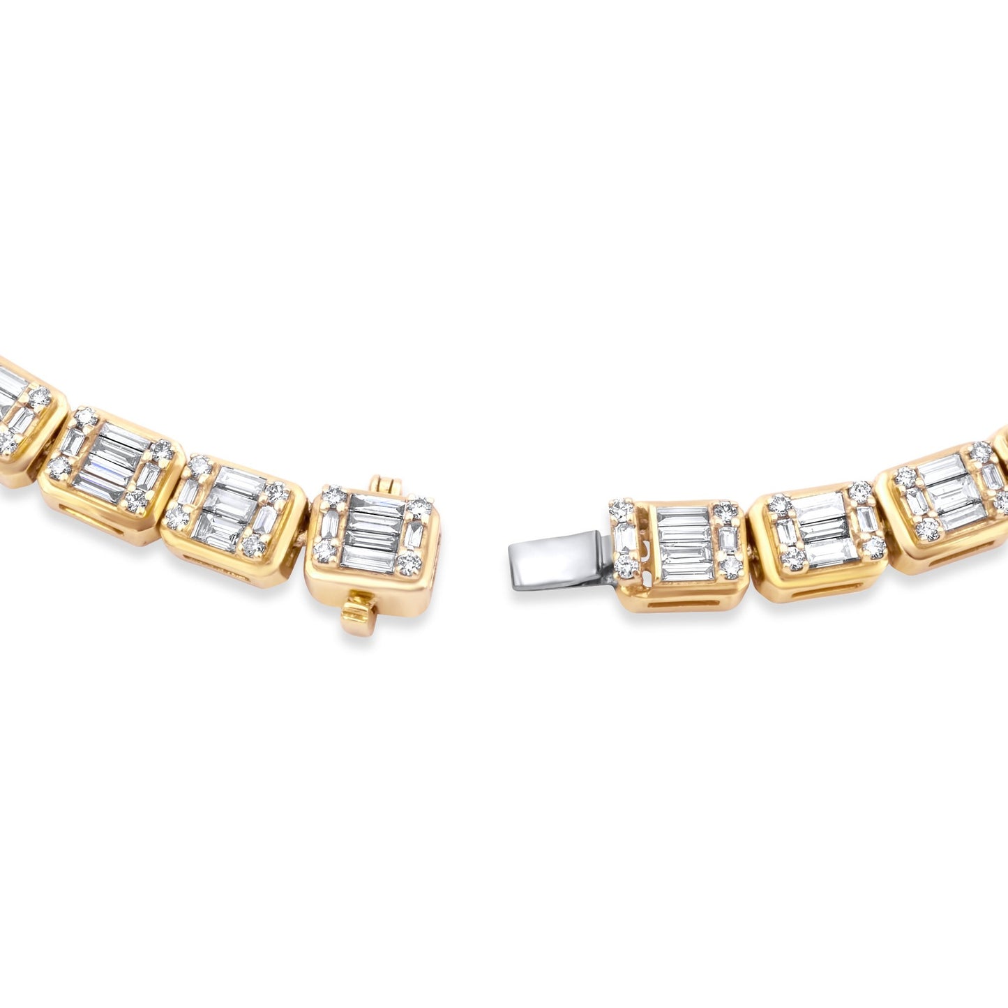 14k Yellow Gold Baguette Chain 11.91 ctw