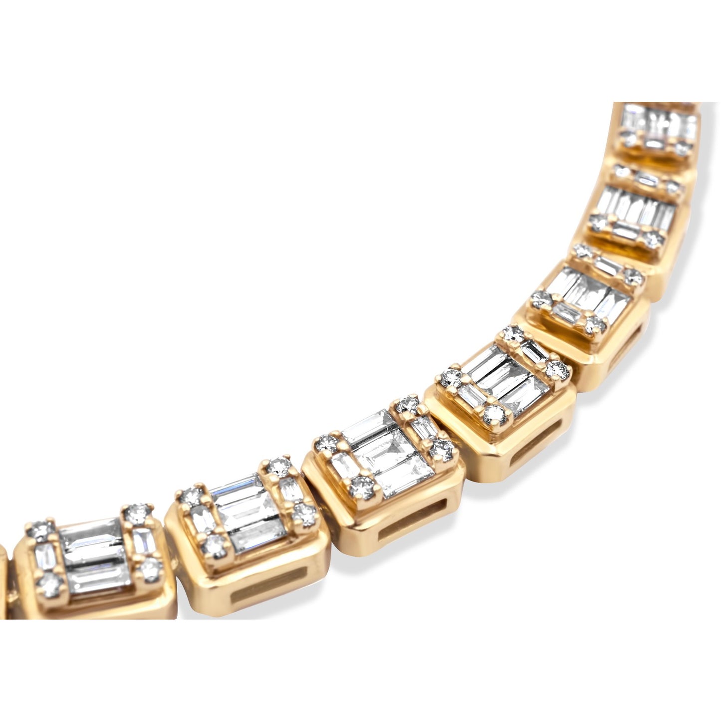 14k Yellow Gold Baguette Chain 11.91 ctw