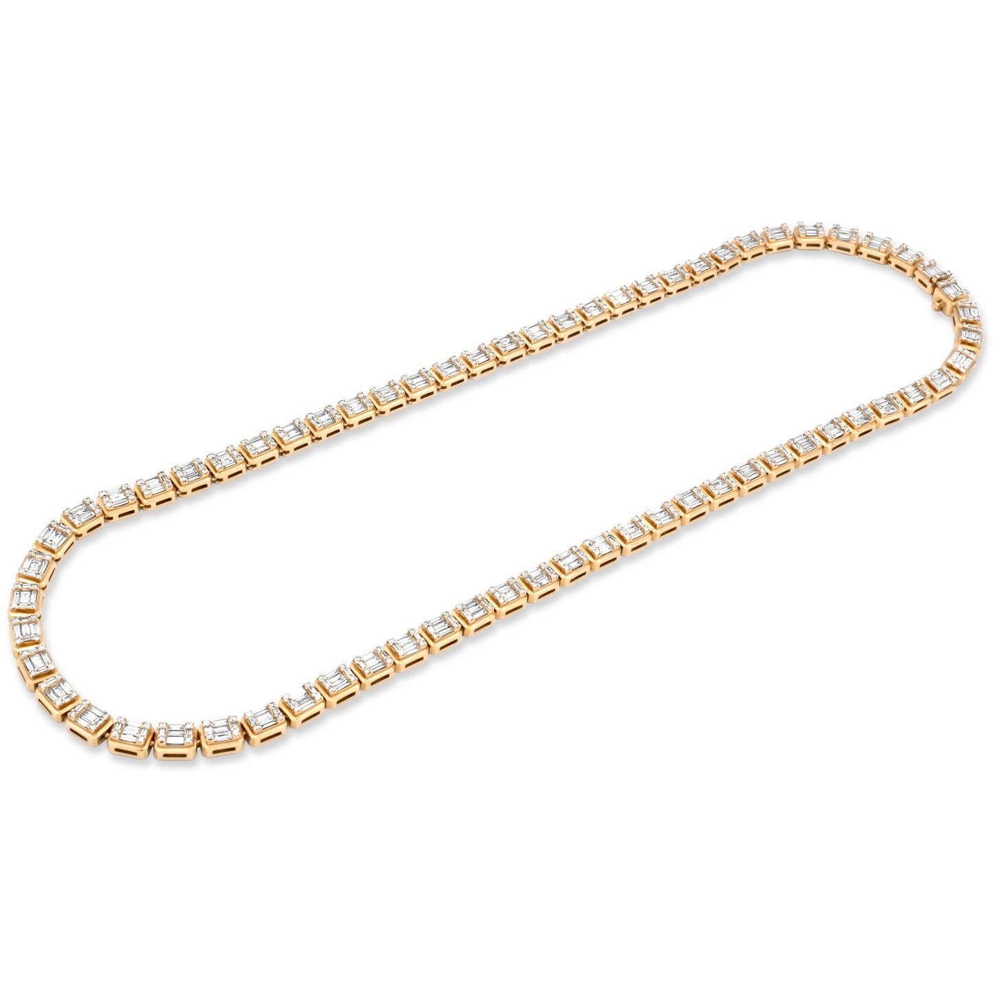 14k Solid Gold Baguette Chain 11.91ctw