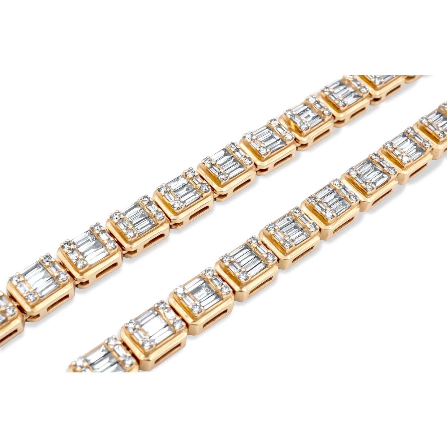 14k Yellow Gold Baguette Chain 11.91 ctw