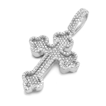 14k White Gold Diamond Cross Pendant 0.41ctw