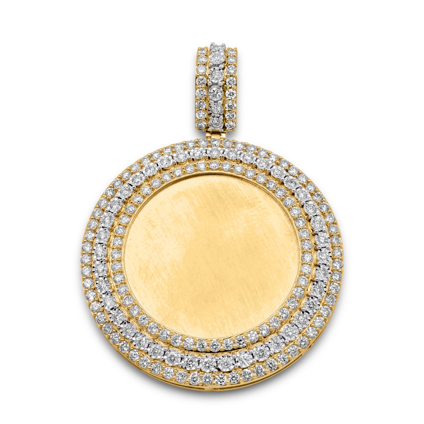 14k Yellow Gold Diamond Picture Pendant 4.16ctw