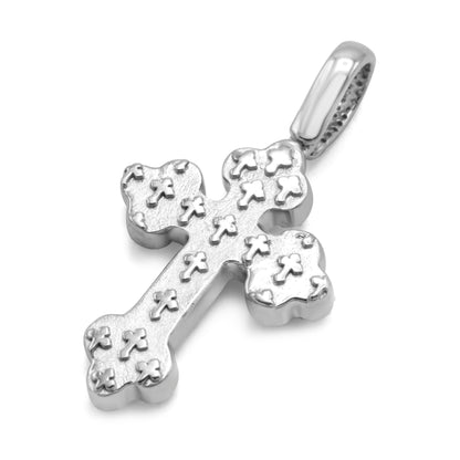 14k White Gold Diamond Cross Pendant 0.41ctw