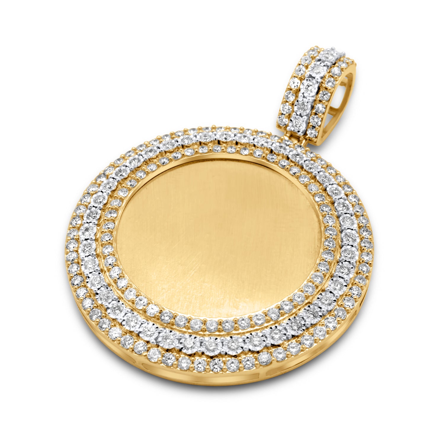 14k Yellow Gold Diamond Picture Pendant 4.16ctw