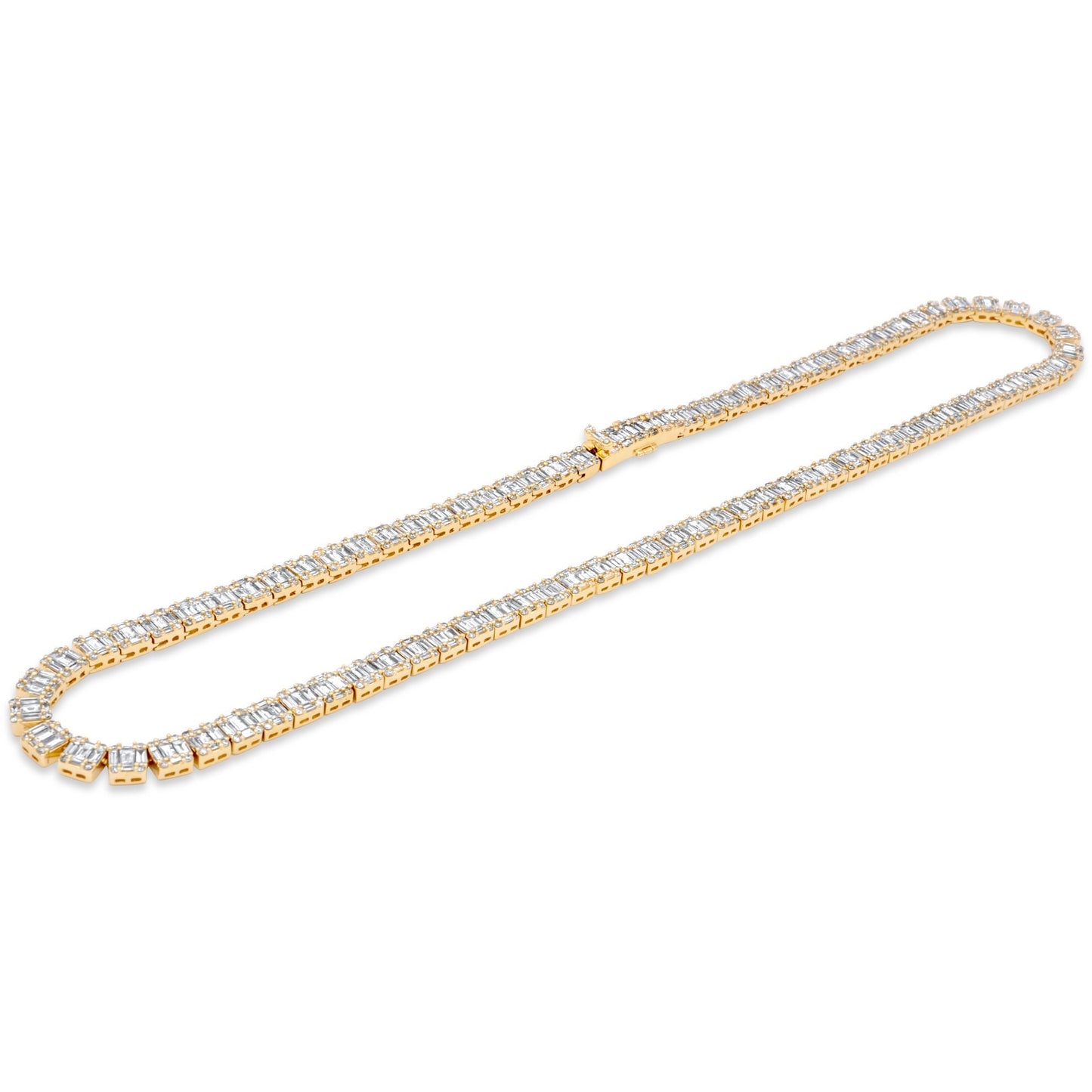 14k Yellow Gold Baguette Diamond Chain 24.04 ctw