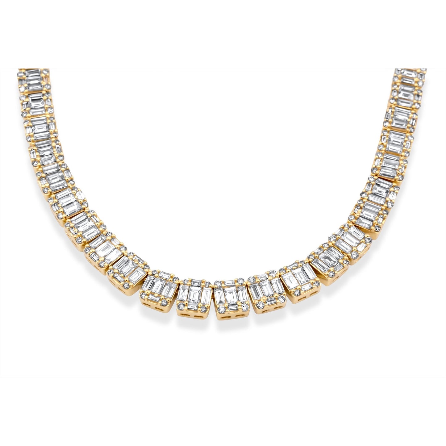 14k Yellow Gold Baguette Diamond Chain 24.04 ctw