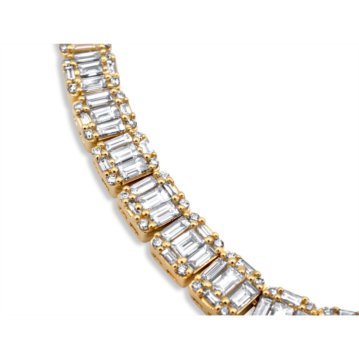 14k Yellow Gold Baguette Diamond Chain 24.04 ctw