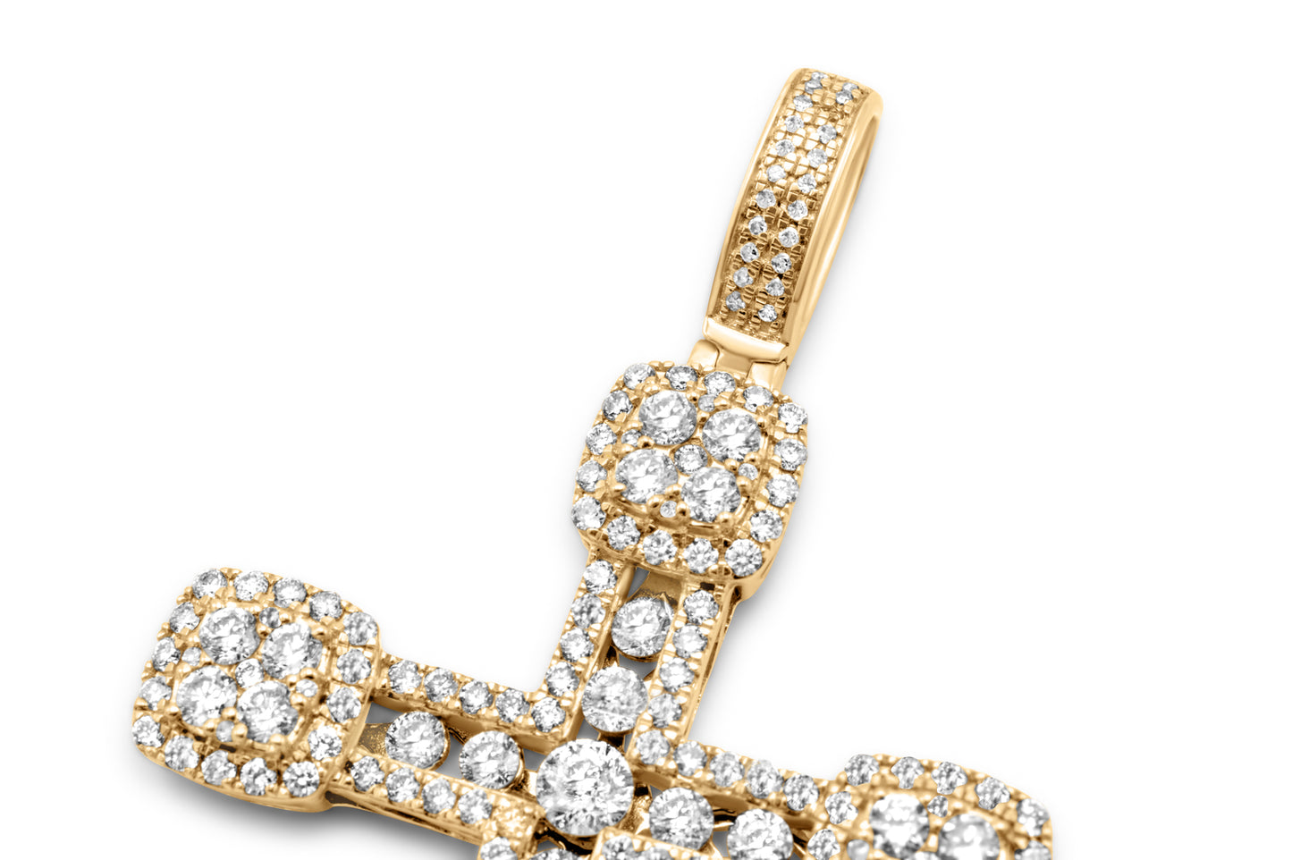 10K Yellow Gold Diamond Cross 2.62 ctw