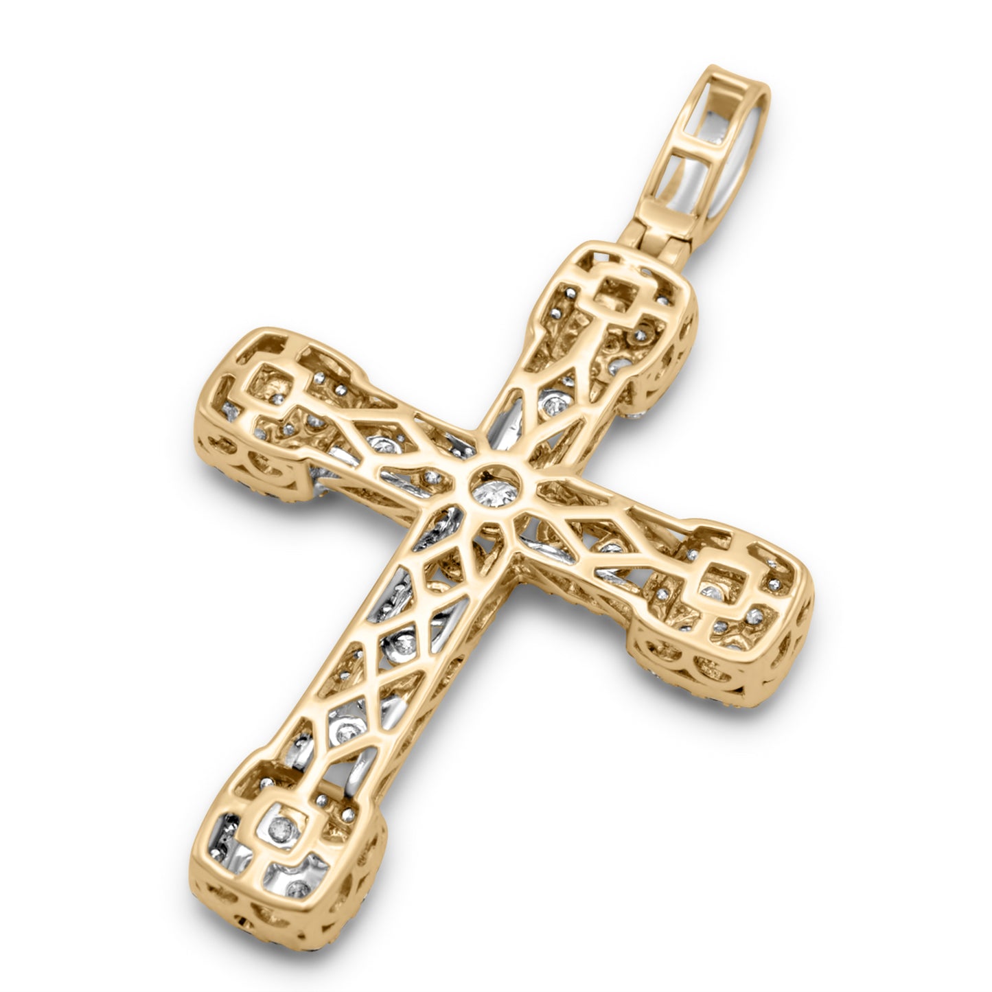 10K Yellow Gold Diamond Cross 2.62 ctw