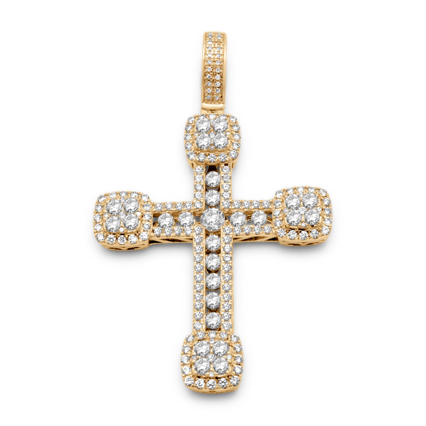 10K Yellow Gold Diamond Cross 2.62 ctw