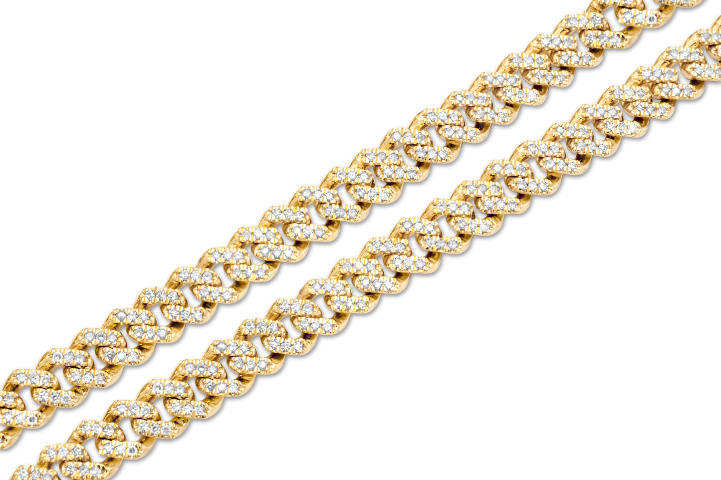 10K Yellow Gold Diamond Cuban Chain 6mm 3.65 ctw