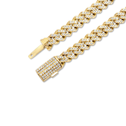 10K Yellow Gold Diamond Cuban Chain 6mm 3.65 ctw