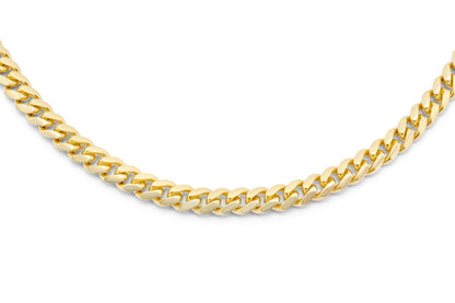 10k Hollow Yellow Gold Cuban Link Chain 4mm