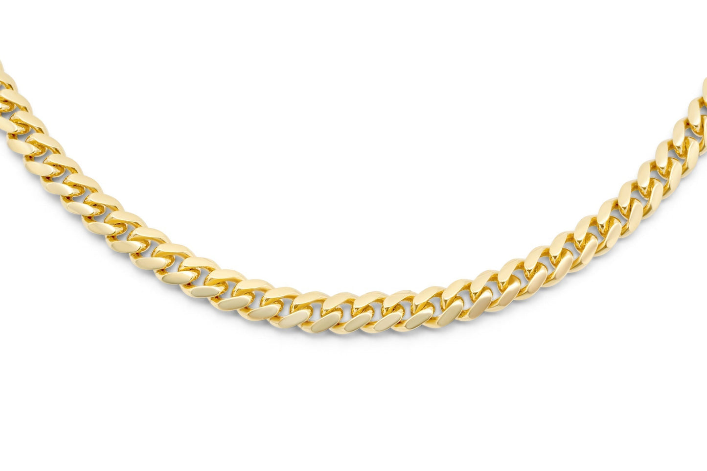 14k Solid Yellow Gold Cuban Link Chain 5mm