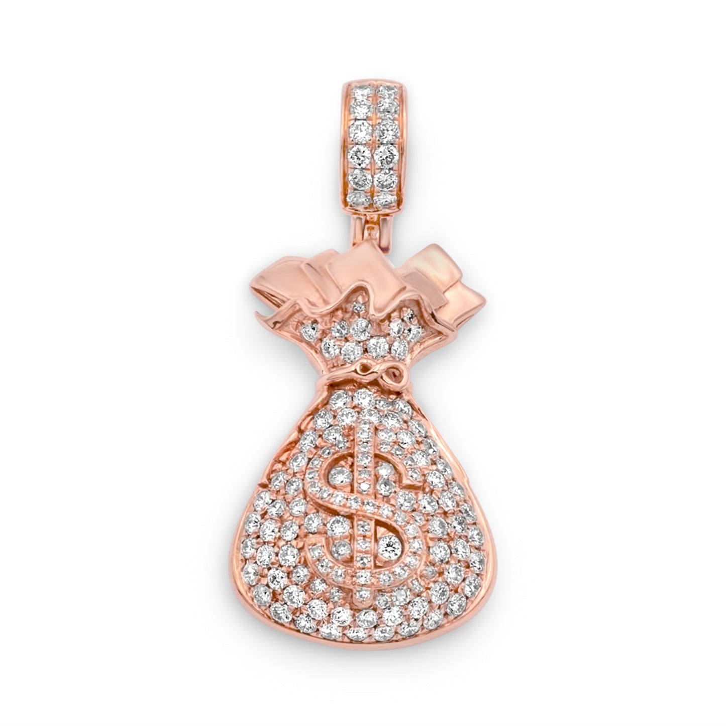 14k Rose Gold Money Bag Pendant