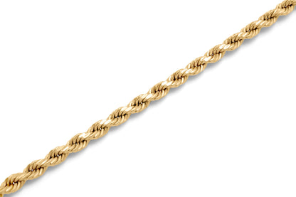 14K Solid Gold Hollow Rope Chain 2mm